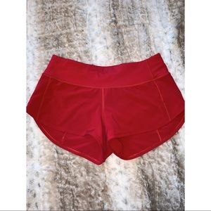 Lululemon speed up shorts in red